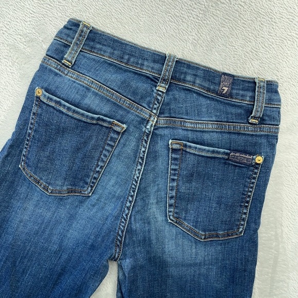 7 For All Mankind High Waist Ankle Gwenevere Skinny Jeans Dark Wash Size 23 - Picture 8 of 9